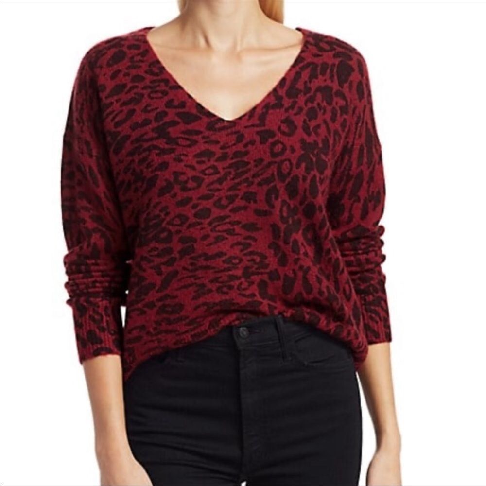RAILS | NEW Gracie Red Leopard Cashmere & Wool Blend Sweater Women’s Size Small